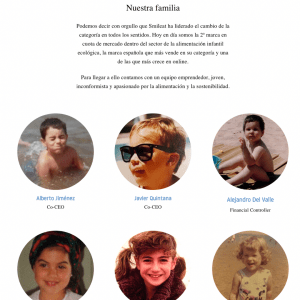 Ejemplo de sobre nosotros sostenible y diferente.