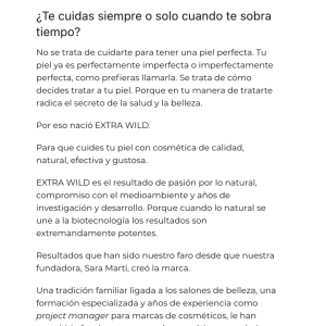 Ejemplo de sobre nosotros que piensa en el cliente.